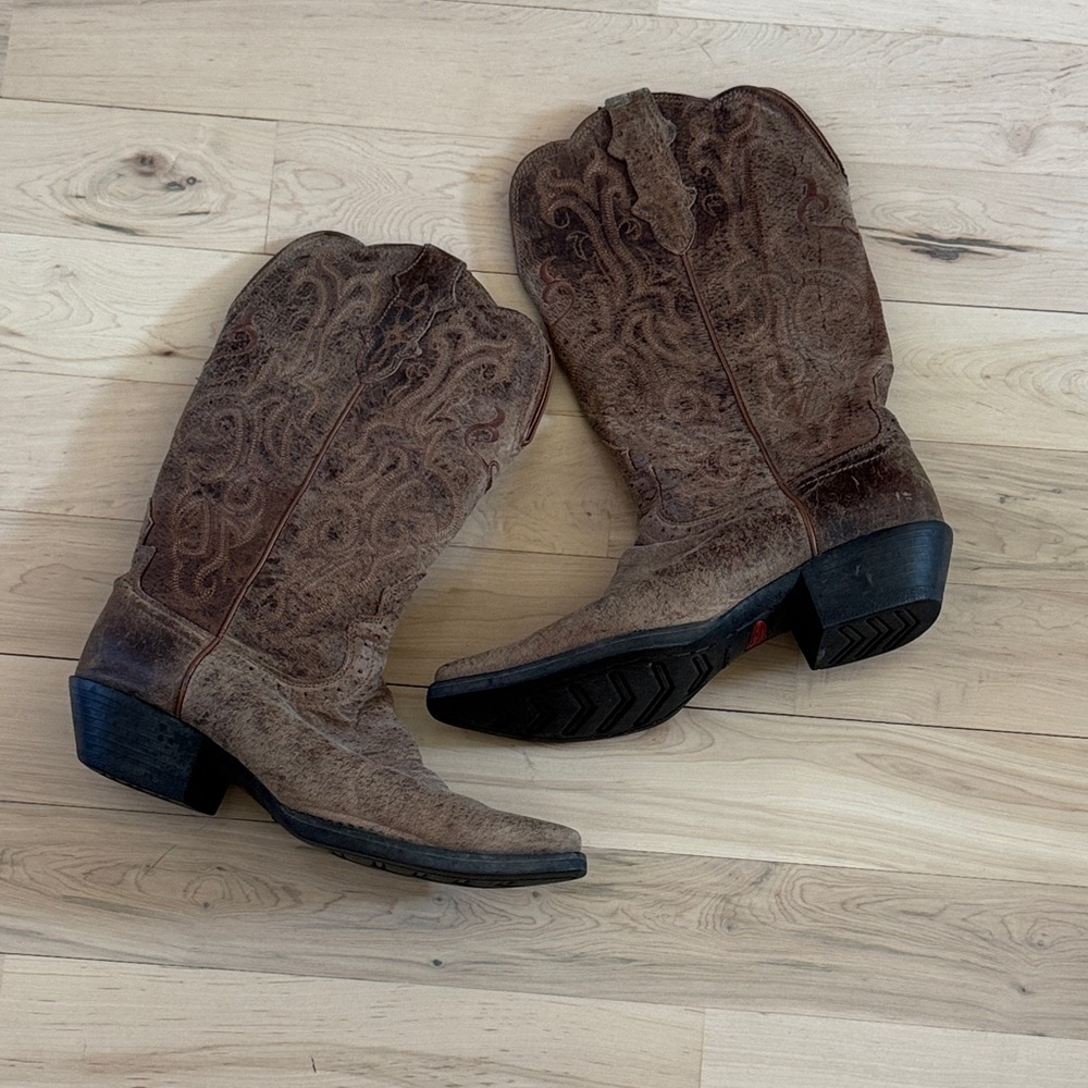 Justin Ladies Mckayla Distressed Stampede Western Cowboy Boots-Boho-7 B